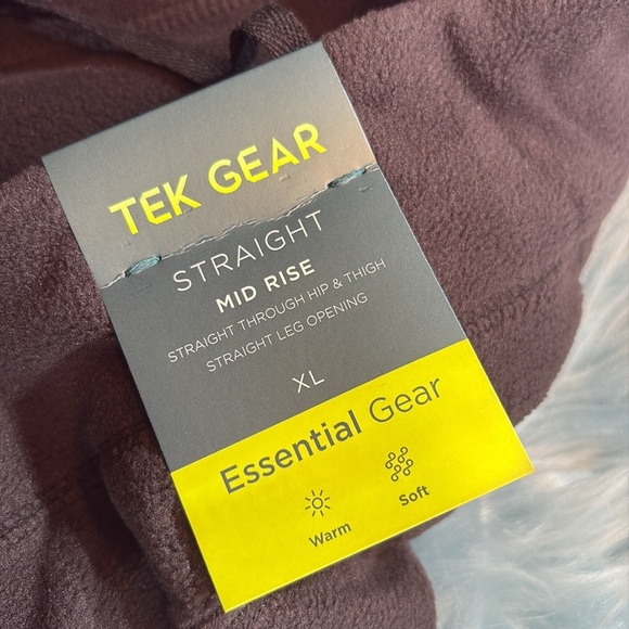 NWT Tek Gear Straight Mid Rise Fleece Black Pants sz XL - Picture 7 of 8